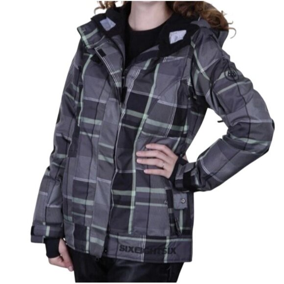 Womens 686 Reserved Radiant Insulated Jacket L Black & Green Waterproof & Breat - Picture 8 of 16